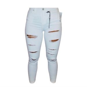 Jamie high waisted ankle grazer white jeans